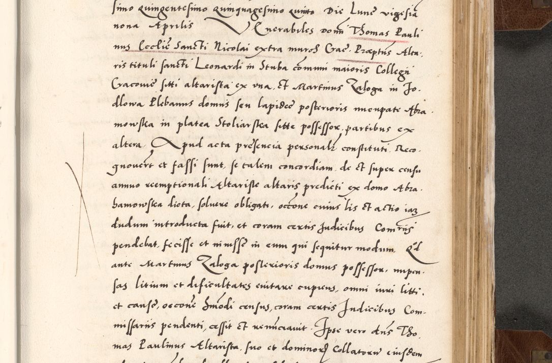 Zdjęcie nr 689 dla obiektu archiwalnego: Acta actorum causarum, sententiarum tam diffinitivarum quam interlocutoriam, obligationum, constitutionum, contractuum etc. coram reverendo patre domino Petro Porembski preposito Oswieczimensi, canonico et officiali Cracoviensi de anno Domini millesimo DºLº quarto, indictione duodecima, pontificatus sanctissimi in Christo patris et domini nostri domini Julii divina providencia papae eius nominis tercii, anno quarto, a die et mense infrasciptis continuantur