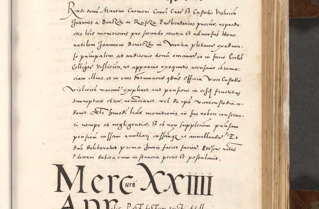 Zdjęcie nr 655 dla obiektu archiwalnego: Acta actorum causarum, sententiarum tam diffinitivarum quam interlocutoriam, obligationum, constitutionum, contractuum etc. coram reverendo patre domino Petro Porembski preposito Oswieczimensi, canonico et officiali Cracoviensi de anno Domini millesimo DºLº quarto, indictione duodecima, pontificatus sanctissimi in Christo patris et domini nostri domini Julii divina providencia papae eius nominis tercii, anno quarto, a die et mense infrasciptis continuantur
