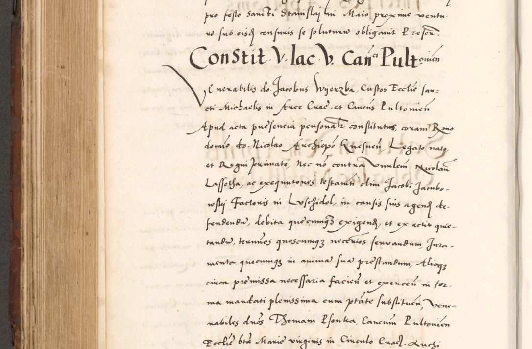 Zdjęcie nr 648 dla obiektu archiwalnego: Acta actorum causarum, sententiarum tam diffinitivarum quam interlocutoriam, obligationum, constitutionum, contractuum etc. coram reverendo patre domino Petro Porembski preposito Oswieczimensi, canonico et officiali Cracoviensi de anno Domini millesimo DºLº quarto, indictione duodecima, pontificatus sanctissimi in Christo patris et domini nostri domini Julii divina providencia papae eius nominis tercii, anno quarto, a die et mense infrasciptis continuantur