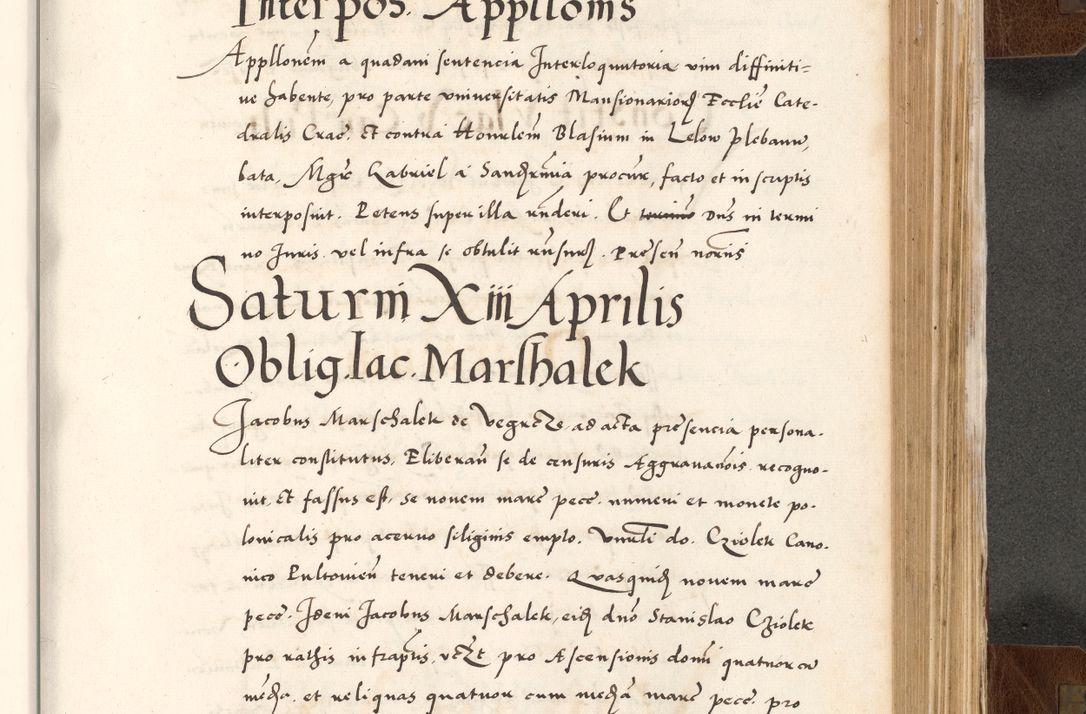 Zdjęcie nr 647 dla obiektu archiwalnego: Acta actorum causarum, sententiarum tam diffinitivarum quam interlocutoriam, obligationum, constitutionum, contractuum etc. coram reverendo patre domino Petro Porembski preposito Oswieczimensi, canonico et officiali Cracoviensi de anno Domini millesimo DºLº quarto, indictione duodecima, pontificatus sanctissimi in Christo patris et domini nostri domini Julii divina providencia papae eius nominis tercii, anno quarto, a die et mense infrasciptis continuantur