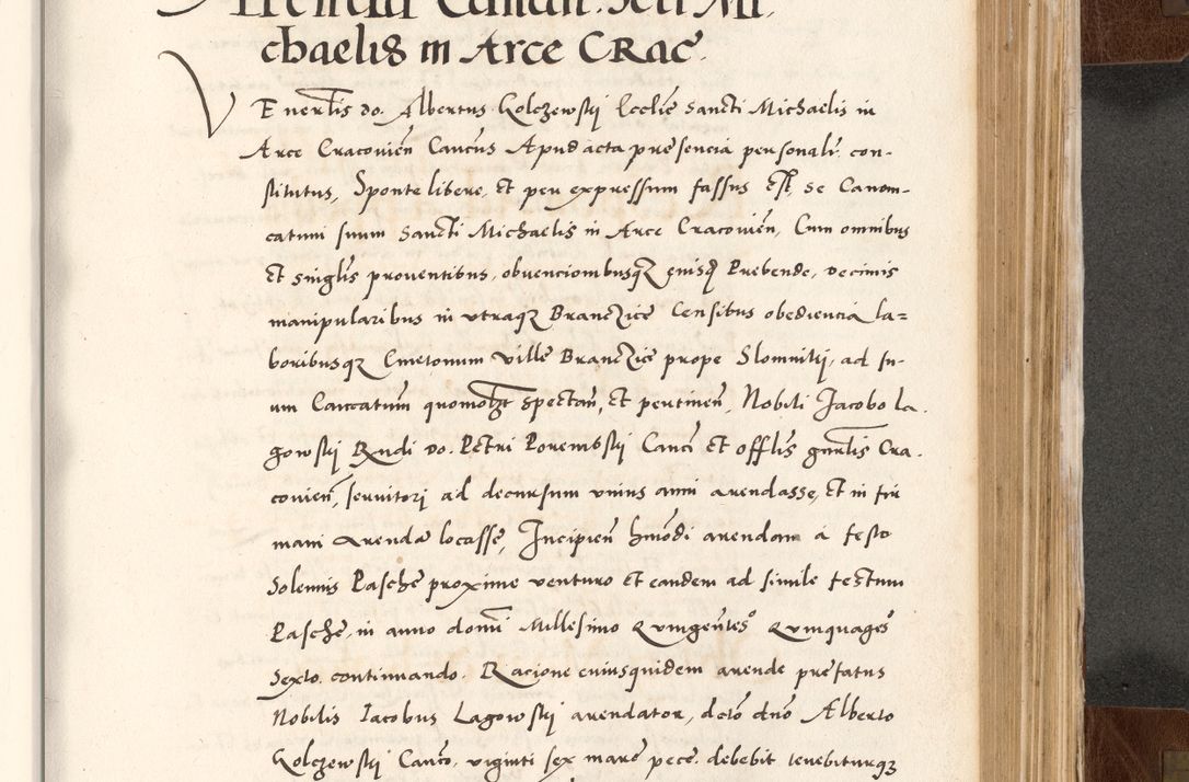 Zdjęcie nr 643 dla obiektu archiwalnego: Acta actorum causarum, sententiarum tam diffinitivarum quam interlocutoriam, obligationum, constitutionum, contractuum etc. coram reverendo patre domino Petro Porembski preposito Oswieczimensi, canonico et officiali Cracoviensi de anno Domini millesimo DºLº quarto, indictione duodecima, pontificatus sanctissimi in Christo patris et domini nostri domini Julii divina providencia papae eius nominis tercii, anno quarto, a die et mense infrasciptis continuantur
