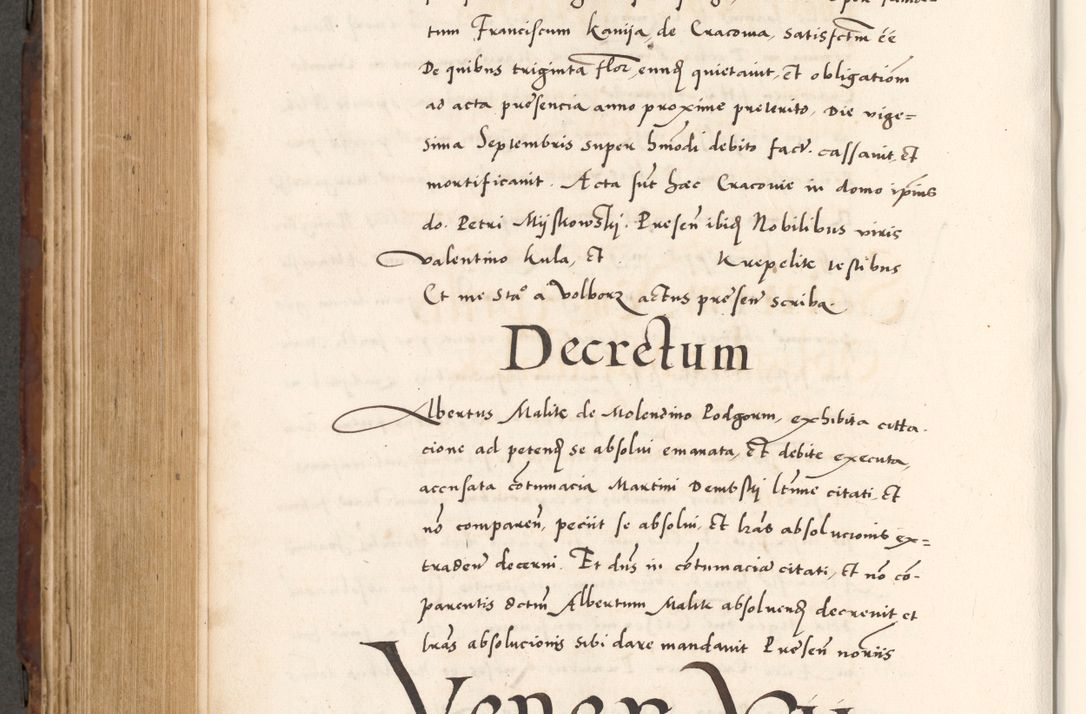 Zdjęcie nr 646 dla obiektu archiwalnego: Acta actorum causarum, sententiarum tam diffinitivarum quam interlocutoriam, obligationum, constitutionum, contractuum etc. coram reverendo patre domino Petro Porembski preposito Oswieczimensi, canonico et officiali Cracoviensi de anno Domini millesimo DºLº quarto, indictione duodecima, pontificatus sanctissimi in Christo patris et domini nostri domini Julii divina providencia papae eius nominis tercii, anno quarto, a die et mense infrasciptis continuantur