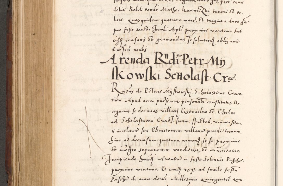 Zdjęcie nr 640 dla obiektu archiwalnego: Acta actorum causarum, sententiarum tam diffinitivarum quam interlocutoriam, obligationum, constitutionum, contractuum etc. coram reverendo patre domino Petro Porembski preposito Oswieczimensi, canonico et officiali Cracoviensi de anno Domini millesimo DºLº quarto, indictione duodecima, pontificatus sanctissimi in Christo patris et domini nostri domini Julii divina providencia papae eius nominis tercii, anno quarto, a die et mense infrasciptis continuantur