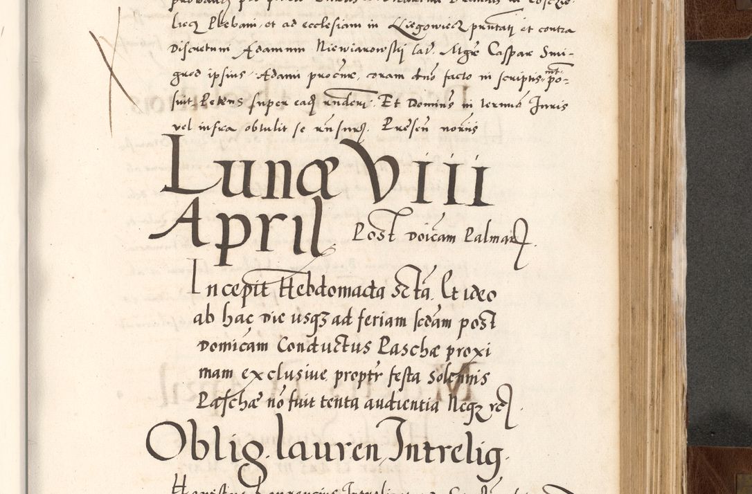 Zdjęcie nr 635 dla obiektu archiwalnego: Acta actorum causarum, sententiarum tam diffinitivarum quam interlocutoriam, obligationum, constitutionum, contractuum etc. coram reverendo patre domino Petro Porembski preposito Oswieczimensi, canonico et officiali Cracoviensi de anno Domini millesimo DºLº quarto, indictione duodecima, pontificatus sanctissimi in Christo patris et domini nostri domini Julii divina providencia papae eius nominis tercii, anno quarto, a die et mense infrasciptis continuantur