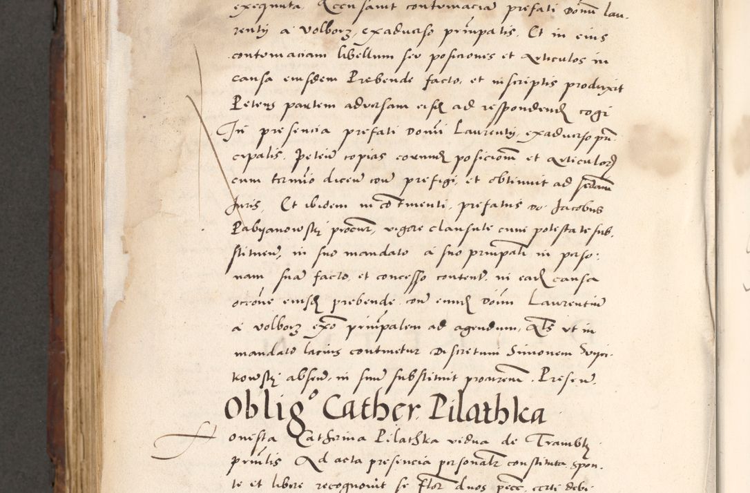 Zdjęcie nr 968 dla obiektu archiwalnego: Acta actorum causarum, sententiarum tam diffinitivarum quam interlocutoriam, obligationum, constitutionum, contractuum etc. coram reverendo patre domino Petro Porembski preposito Oswieczimensi, canonico et officiali Cracoviensi de anno Domini millesimo DºLº quarto, indictione duodecima, pontificatus sanctissimi in Christo patris et domini nostri domini Julii divina providencia papae eius nominis tercii, anno quarto, a die et mense infrasciptis continuantur