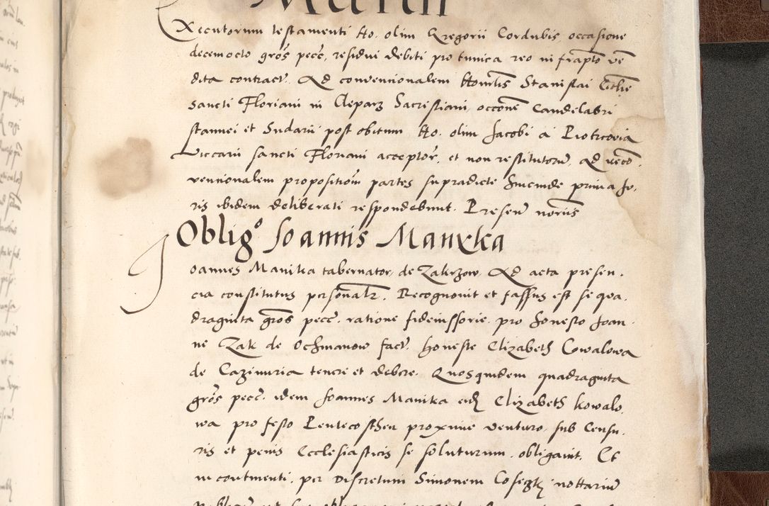 Zdjęcie nr 969 dla obiektu archiwalnego: Acta actorum causarum, sententiarum tam diffinitivarum quam interlocutoriam, obligationum, constitutionum, contractuum etc. coram reverendo patre domino Petro Porembski preposito Oswieczimensi, canonico et officiali Cracoviensi de anno Domini millesimo DºLº quarto, indictione duodecima, pontificatus sanctissimi in Christo patris et domini nostri domini Julii divina providencia papae eius nominis tercii, anno quarto, a die et mense infrasciptis continuantur