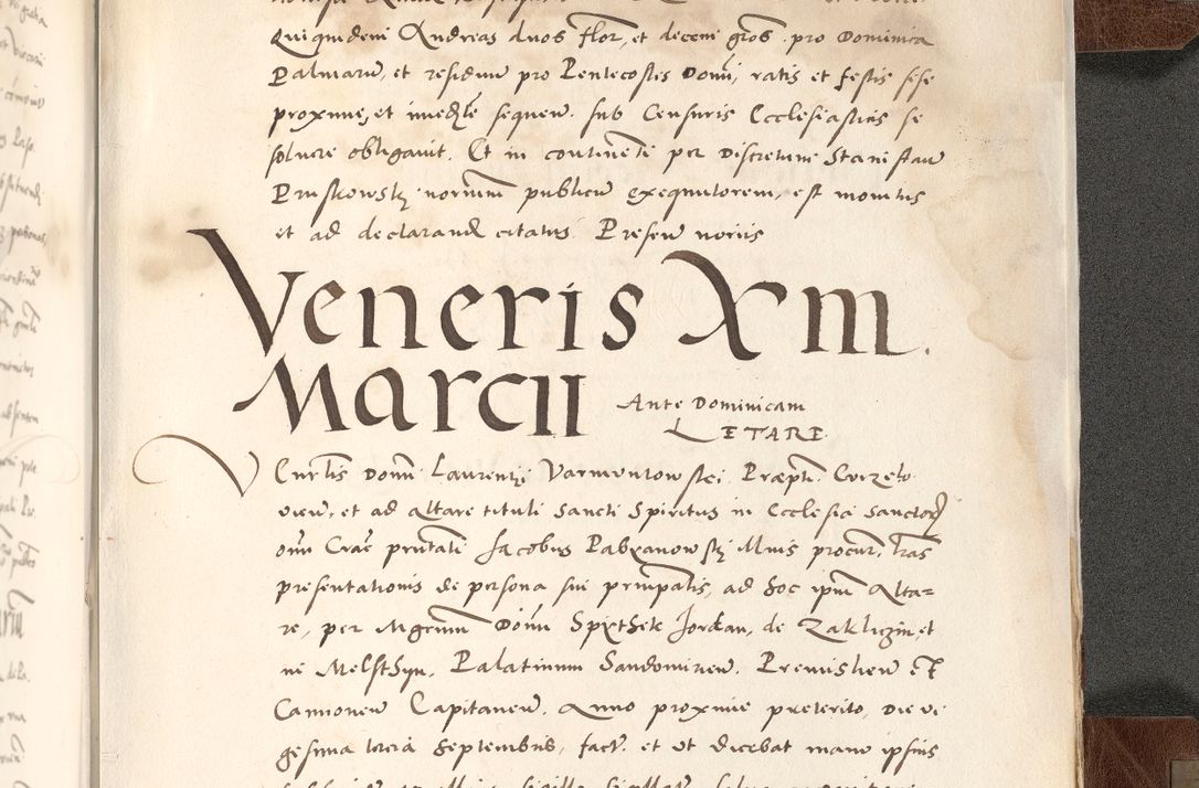 Zdjęcie nr 965 dla obiektu archiwalnego: Acta actorum causarum, sententiarum tam diffinitivarum quam interlocutoriam, obligationum, constitutionum, contractuum etc. coram reverendo patre domino Petro Porembski preposito Oswieczimensi, canonico et officiali Cracoviensi de anno Domini millesimo DºLº quarto, indictione duodecima, pontificatus sanctissimi in Christo patris et domini nostri domini Julii divina providencia papae eius nominis tercii, anno quarto, a die et mense infrasciptis continuantur