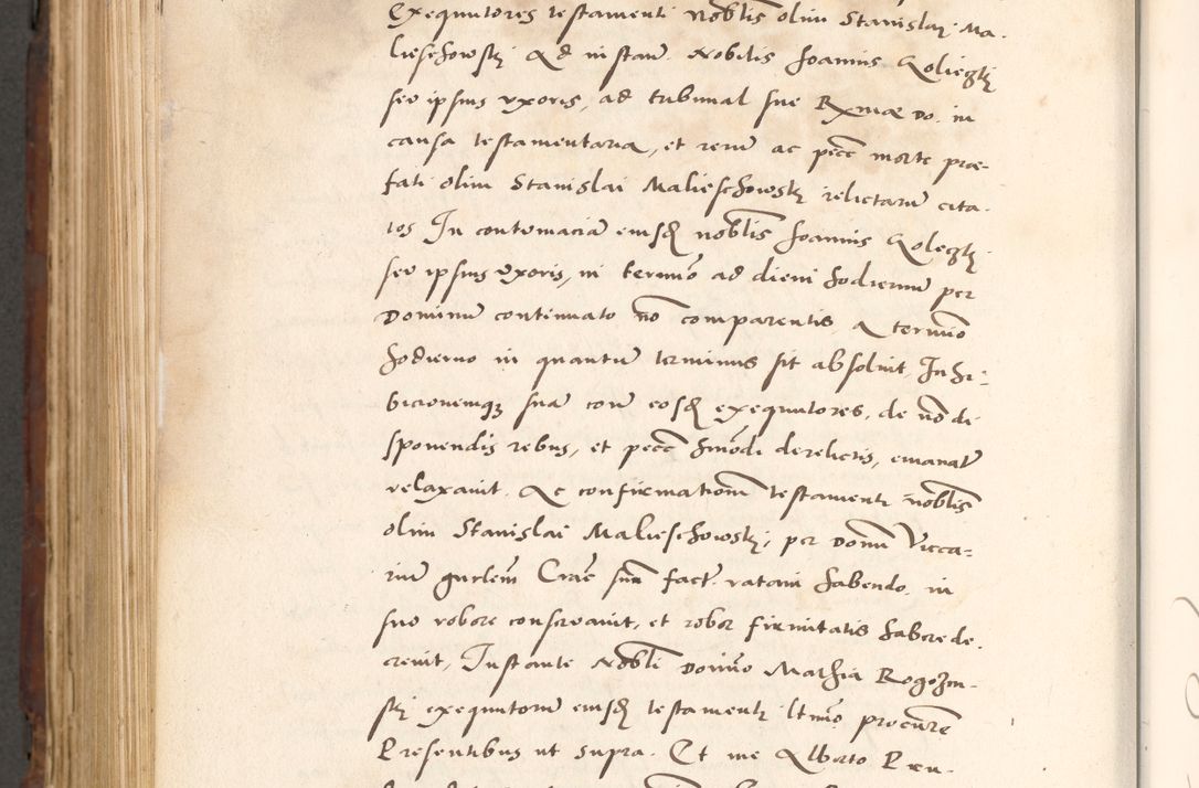 Zdjęcie nr 956 dla obiektu archiwalnego: Acta actorum causarum, sententiarum tam diffinitivarum quam interlocutoriam, obligationum, constitutionum, contractuum etc. coram reverendo patre domino Petro Porembski preposito Oswieczimensi, canonico et officiali Cracoviensi de anno Domini millesimo DºLº quarto, indictione duodecima, pontificatus sanctissimi in Christo patris et domini nostri domini Julii divina providencia papae eius nominis tercii, anno quarto, a die et mense infrasciptis continuantur