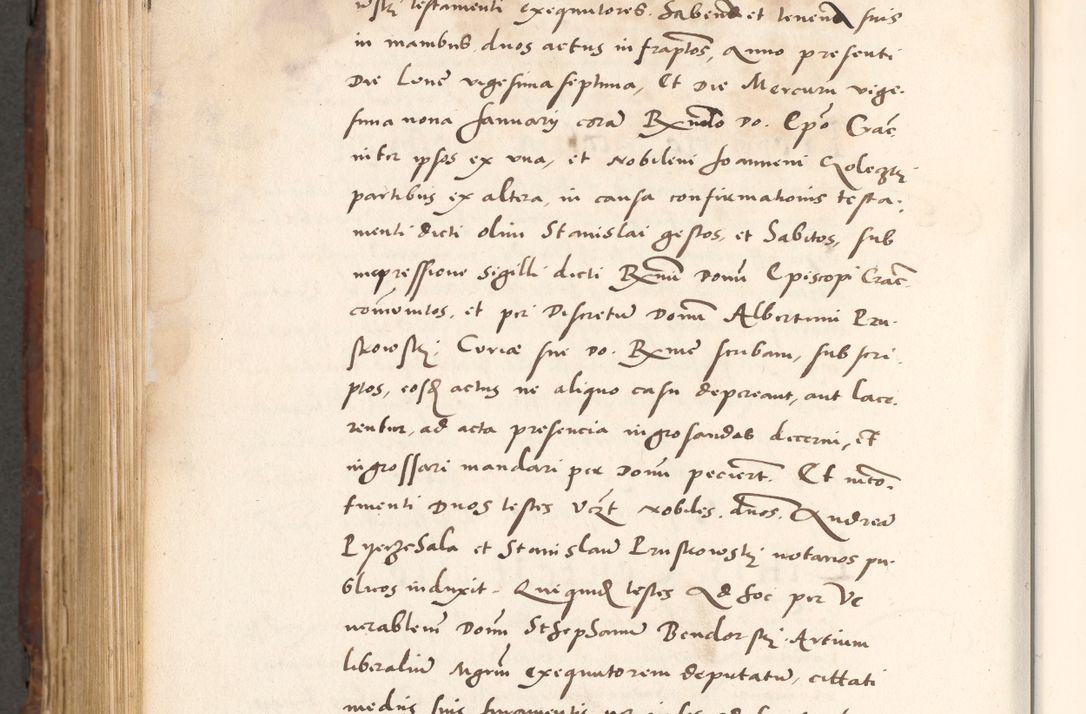 Zdjęcie nr 954 dla obiektu archiwalnego: Acta actorum causarum, sententiarum tam diffinitivarum quam interlocutoriam, obligationum, constitutionum, contractuum etc. coram reverendo patre domino Petro Porembski preposito Oswieczimensi, canonico et officiali Cracoviensi de anno Domini millesimo DºLº quarto, indictione duodecima, pontificatus sanctissimi in Christo patris et domini nostri domini Julii divina providencia papae eius nominis tercii, anno quarto, a die et mense infrasciptis continuantur