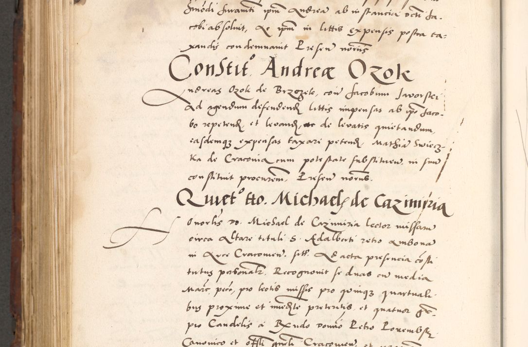 Zdjęcie nr 950 dla obiektu archiwalnego: Acta actorum causarum, sententiarum tam diffinitivarum quam interlocutoriam, obligationum, constitutionum, contractuum etc. coram reverendo patre domino Petro Porembski preposito Oswieczimensi, canonico et officiali Cracoviensi de anno Domini millesimo DºLº quarto, indictione duodecima, pontificatus sanctissimi in Christo patris et domini nostri domini Julii divina providencia papae eius nominis tercii, anno quarto, a die et mense infrasciptis continuantur