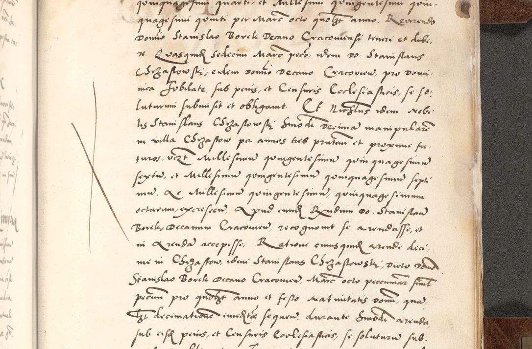 Zdjęcie nr 951 dla obiektu archiwalnego: Acta actorum causarum, sententiarum tam diffinitivarum quam interlocutoriam, obligationum, constitutionum, contractuum etc. coram reverendo patre domino Petro Porembski preposito Oswieczimensi, canonico et officiali Cracoviensi de anno Domini millesimo DºLº quarto, indictione duodecima, pontificatus sanctissimi in Christo patris et domini nostri domini Julii divina providencia papae eius nominis tercii, anno quarto, a die et mense infrasciptis continuantur