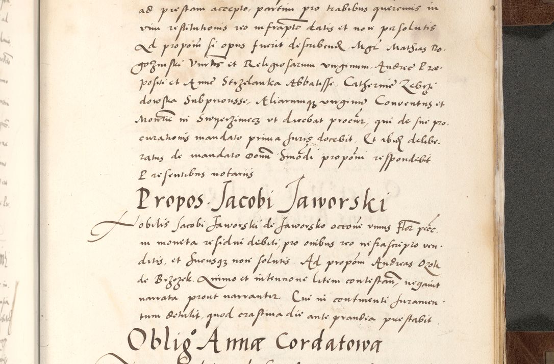 Zdjęcie nr 943 dla obiektu archiwalnego: Acta actorum causarum, sententiarum tam diffinitivarum quam interlocutoriam, obligationum, constitutionum, contractuum etc. coram reverendo patre domino Petro Porembski preposito Oswieczimensi, canonico et officiali Cracoviensi de anno Domini millesimo DºLº quarto, indictione duodecima, pontificatus sanctissimi in Christo patris et domini nostri domini Julii divina providencia papae eius nominis tercii, anno quarto, a die et mense infrasciptis continuantur