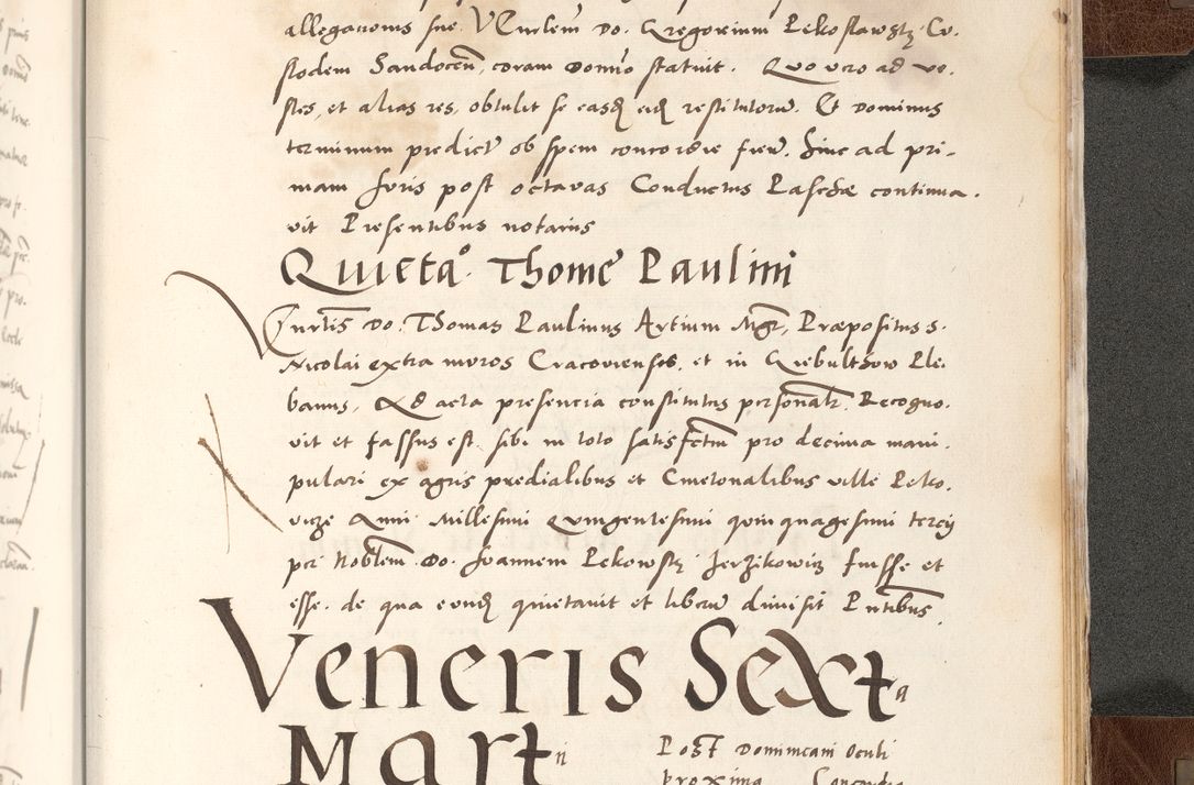 Zdjęcie nr 941 dla obiektu archiwalnego: Acta actorum causarum, sententiarum tam diffinitivarum quam interlocutoriam, obligationum, constitutionum, contractuum etc. coram reverendo patre domino Petro Porembski preposito Oswieczimensi, canonico et officiali Cracoviensi de anno Domini millesimo DºLº quarto, indictione duodecima, pontificatus sanctissimi in Christo patris et domini nostri domini Julii divina providencia papae eius nominis tercii, anno quarto, a die et mense infrasciptis continuantur