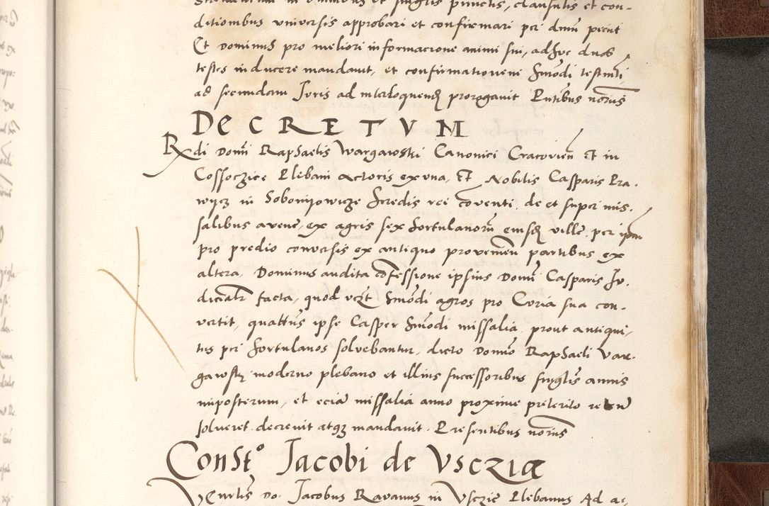 Zdjęcie nr 923 dla obiektu archiwalnego: Acta actorum causarum, sententiarum tam diffinitivarum quam interlocutoriam, obligationum, constitutionum, contractuum etc. coram reverendo patre domino Petro Porembski preposito Oswieczimensi, canonico et officiali Cracoviensi de anno Domini millesimo DºLº quarto, indictione duodecima, pontificatus sanctissimi in Christo patris et domini nostri domini Julii divina providencia papae eius nominis tercii, anno quarto, a die et mense infrasciptis continuantur