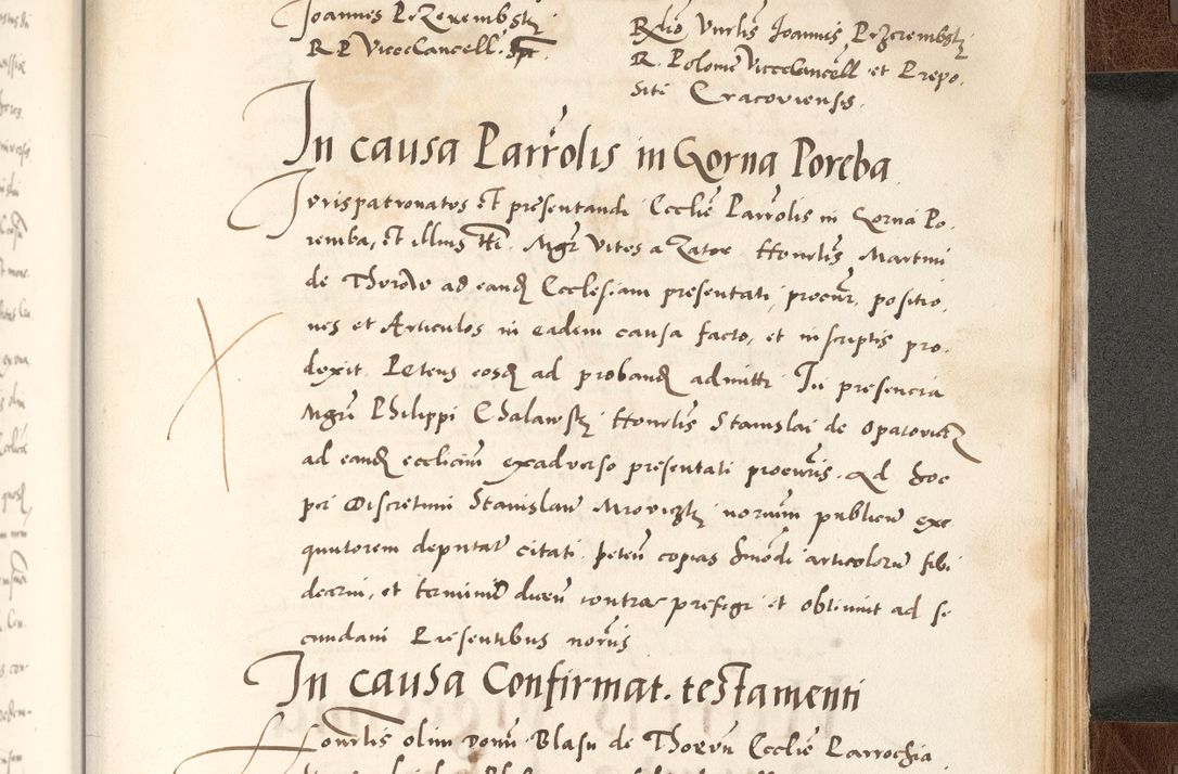 Zdjęcie nr 917 dla obiektu archiwalnego: Acta actorum causarum, sententiarum tam diffinitivarum quam interlocutoriam, obligationum, constitutionum, contractuum etc. coram reverendo patre domino Petro Porembski preposito Oswieczimensi, canonico et officiali Cracoviensi de anno Domini millesimo DºLº quarto, indictione duodecima, pontificatus sanctissimi in Christo patris et domini nostri domini Julii divina providencia papae eius nominis tercii, anno quarto, a die et mense infrasciptis continuantur