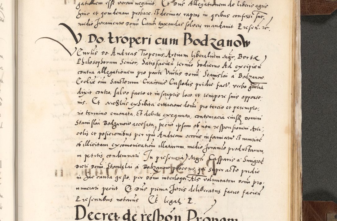 Zdjęcie nr 903 dla obiektu archiwalnego: Acta actorum causarum, sententiarum tam diffinitivarum quam interlocutoriam, obligationum, constitutionum, contractuum etc. coram reverendo patre domino Petro Porembski preposito Oswieczimensi, canonico et officiali Cracoviensi de anno Domini millesimo DºLº quarto, indictione duodecima, pontificatus sanctissimi in Christo patris et domini nostri domini Julii divina providencia papae eius nominis tercii, anno quarto, a die et mense infrasciptis continuantur