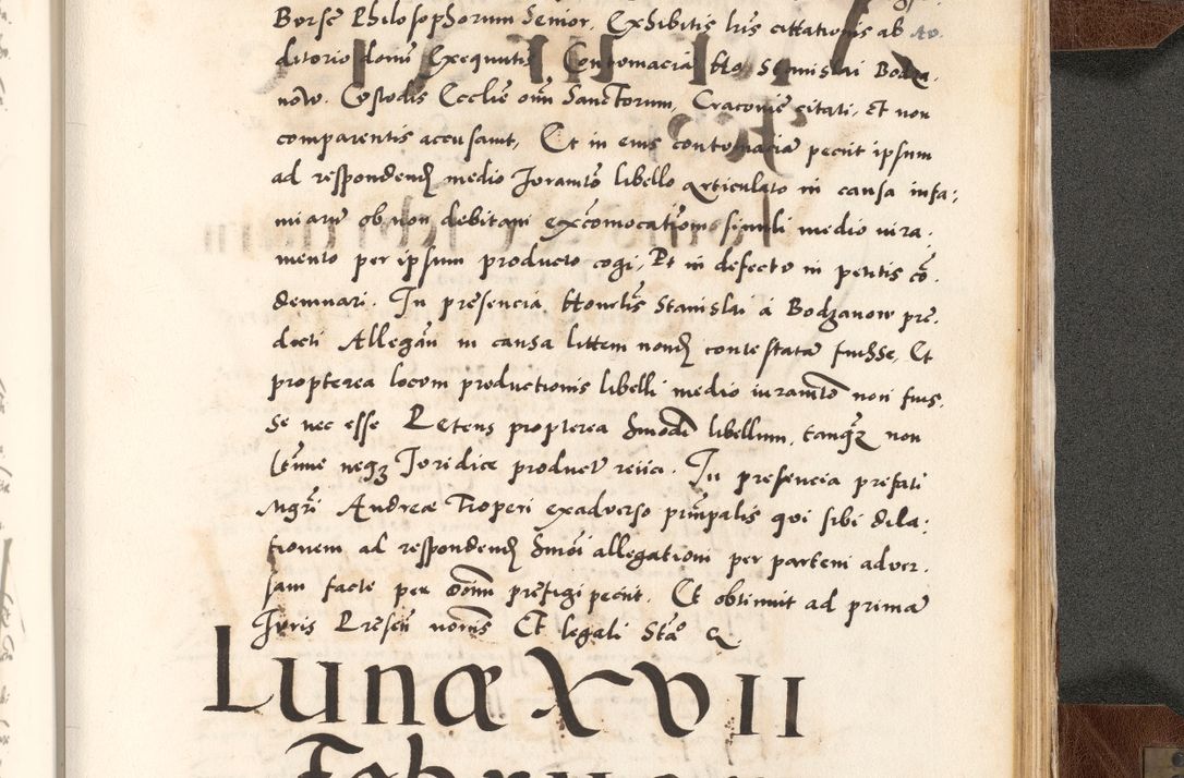 Zdjęcie nr 899 dla obiektu archiwalnego: Acta actorum causarum, sententiarum tam diffinitivarum quam interlocutoriam, obligationum, constitutionum, contractuum etc. coram reverendo patre domino Petro Porembski preposito Oswieczimensi, canonico et officiali Cracoviensi de anno Domini millesimo DºLº quarto, indictione duodecima, pontificatus sanctissimi in Christo patris et domini nostri domini Julii divina providencia papae eius nominis tercii, anno quarto, a die et mense infrasciptis continuantur