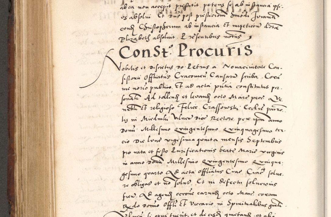 Zdjęcie nr 894 dla obiektu archiwalnego: Acta actorum causarum, sententiarum tam diffinitivarum quam interlocutoriam, obligationum, constitutionum, contractuum etc. coram reverendo patre domino Petro Porembski preposito Oswieczimensi, canonico et officiali Cracoviensi de anno Domini millesimo DºLº quarto, indictione duodecima, pontificatus sanctissimi in Christo patris et domini nostri domini Julii divina providencia papae eius nominis tercii, anno quarto, a die et mense infrasciptis continuantur