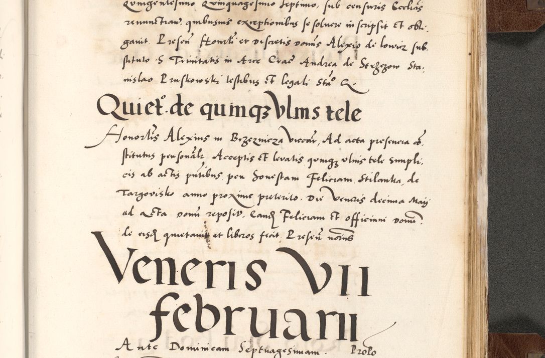 Zdjęcie nr 887 dla obiektu archiwalnego: Acta actorum causarum, sententiarum tam diffinitivarum quam interlocutoriam, obligationum, constitutionum, contractuum etc. coram reverendo patre domino Petro Porembski preposito Oswieczimensi, canonico et officiali Cracoviensi de anno Domini millesimo DºLº quarto, indictione duodecima, pontificatus sanctissimi in Christo patris et domini nostri domini Julii divina providencia papae eius nominis tercii, anno quarto, a die et mense infrasciptis continuantur
