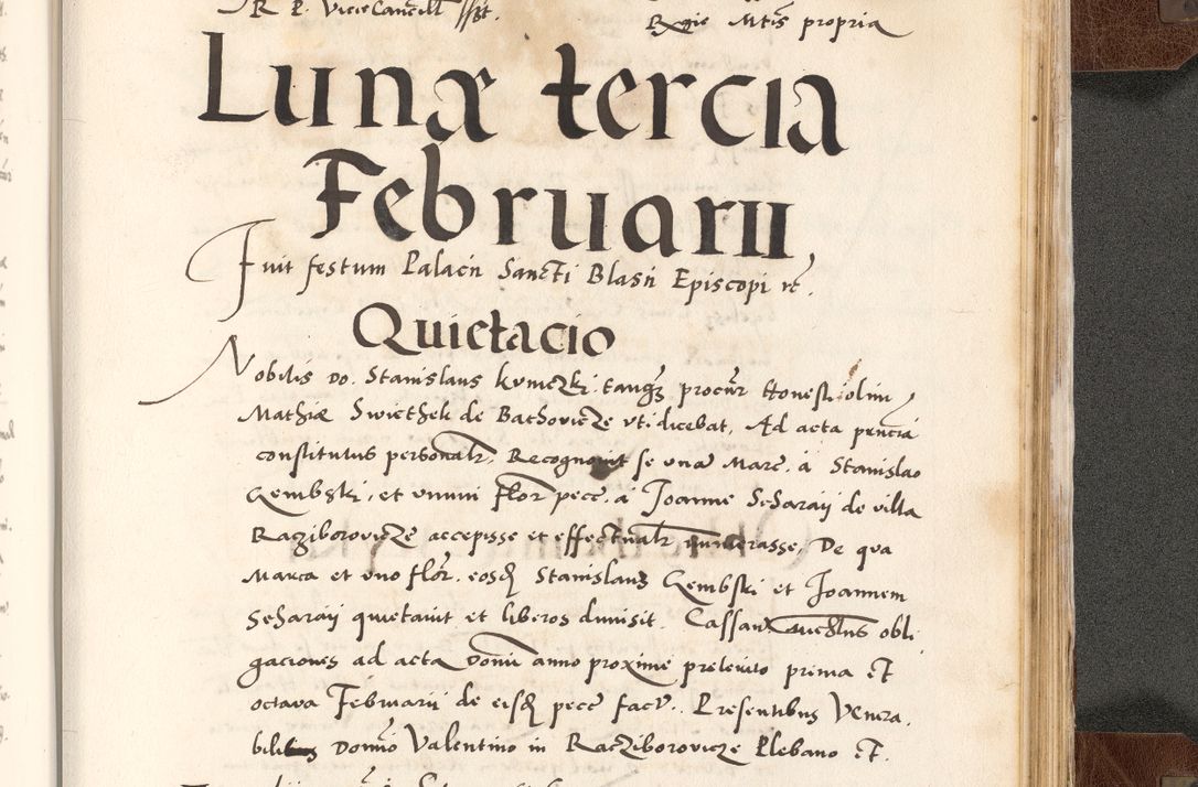 Zdjęcie nr 883 dla obiektu archiwalnego: Acta actorum causarum, sententiarum tam diffinitivarum quam interlocutoriam, obligationum, constitutionum, contractuum etc. coram reverendo patre domino Petro Porembski preposito Oswieczimensi, canonico et officiali Cracoviensi de anno Domini millesimo DºLº quarto, indictione duodecima, pontificatus sanctissimi in Christo patris et domini nostri domini Julii divina providencia papae eius nominis tercii, anno quarto, a die et mense infrasciptis continuantur