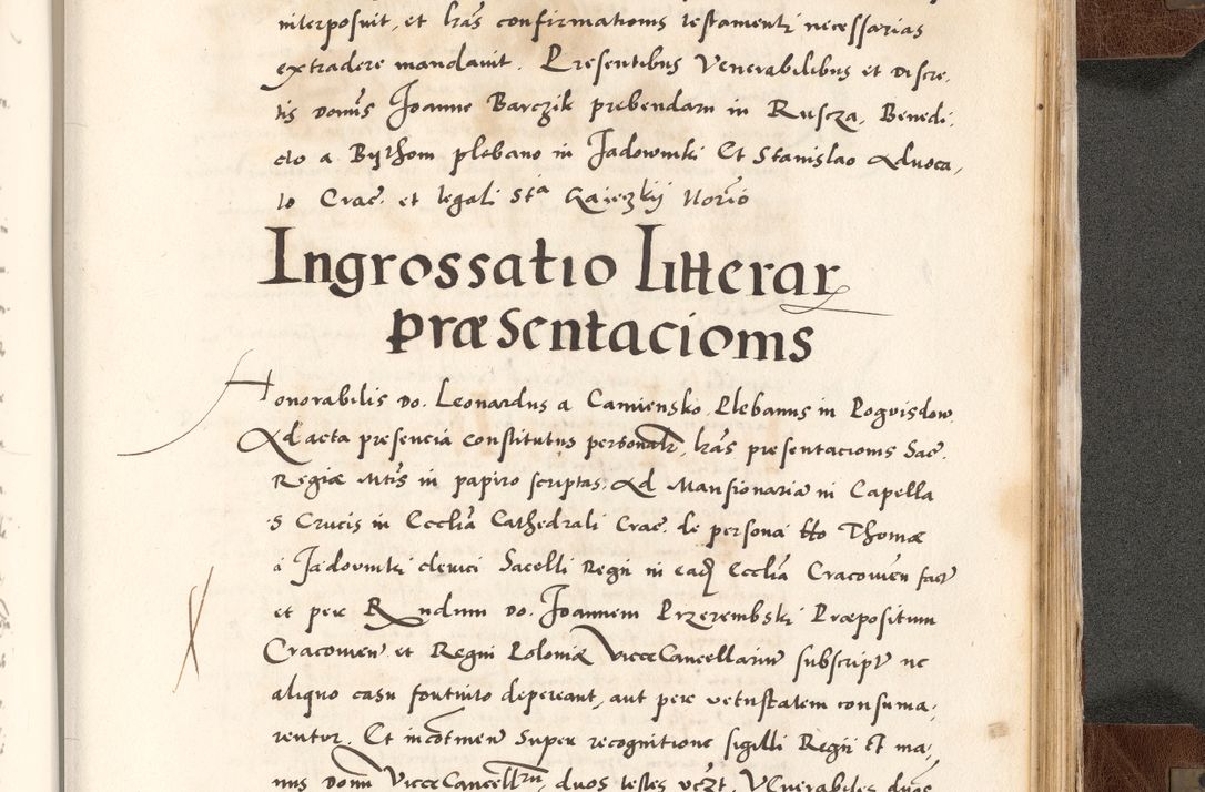 Zdjęcie nr 881 dla obiektu archiwalnego: Acta actorum causarum, sententiarum tam diffinitivarum quam interlocutoriam, obligationum, constitutionum, contractuum etc. coram reverendo patre domino Petro Porembski preposito Oswieczimensi, canonico et officiali Cracoviensi de anno Domini millesimo DºLº quarto, indictione duodecima, pontificatus sanctissimi in Christo patris et domini nostri domini Julii divina providencia papae eius nominis tercii, anno quarto, a die et mense infrasciptis continuantur