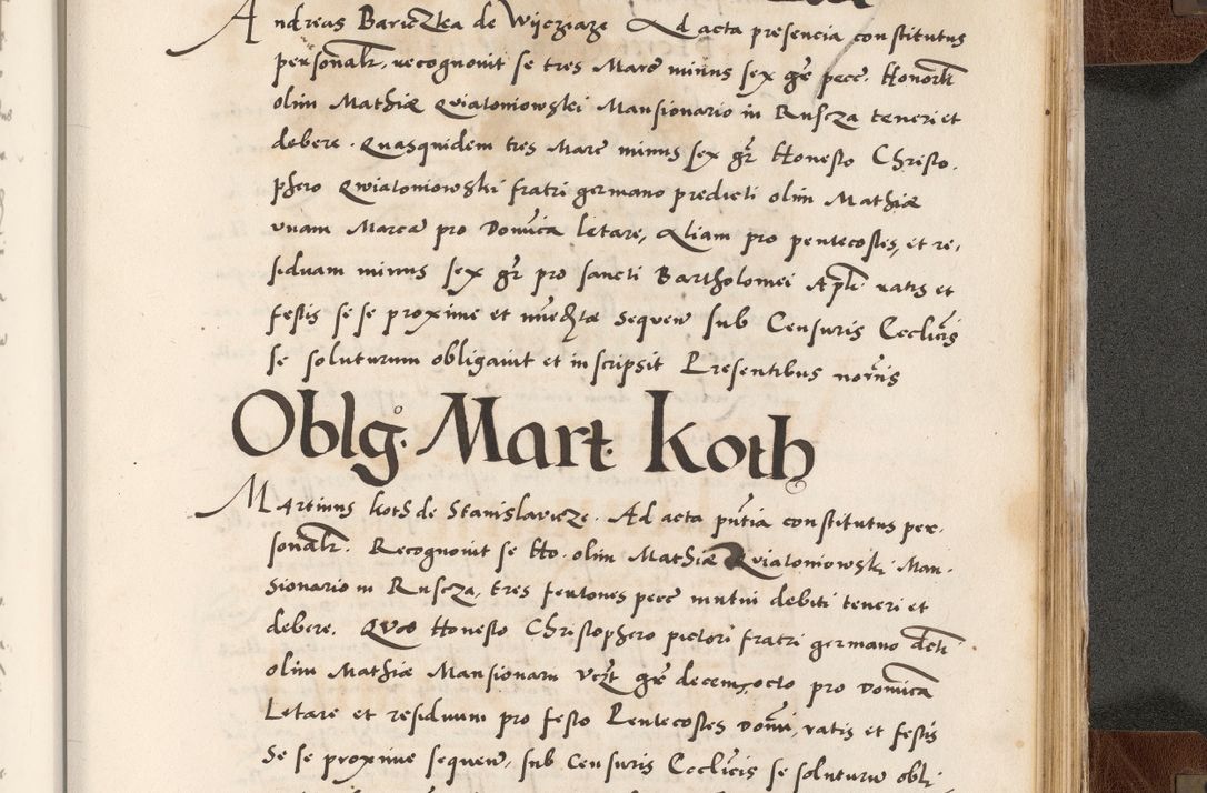 Zdjęcie nr 879 dla obiektu archiwalnego: Acta actorum causarum, sententiarum tam diffinitivarum quam interlocutoriam, obligationum, constitutionum, contractuum etc. coram reverendo patre domino Petro Porembski preposito Oswieczimensi, canonico et officiali Cracoviensi de anno Domini millesimo DºLº quarto, indictione duodecima, pontificatus sanctissimi in Christo patris et domini nostri domini Julii divina providencia papae eius nominis tercii, anno quarto, a die et mense infrasciptis continuantur