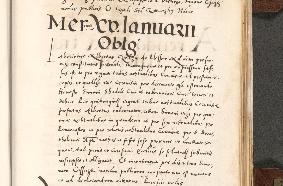 Zdjęcie nr 869 dla obiektu archiwalnego: Acta actorum causarum, sententiarum tam diffinitivarum quam interlocutoriam, obligationum, constitutionum, contractuum etc. coram reverendo patre domino Petro Porembski preposito Oswieczimensi, canonico et officiali Cracoviensi de anno Domini millesimo DºLº quarto, indictione duodecima, pontificatus sanctissimi in Christo patris et domini nostri domini Julii divina providencia papae eius nominis tercii, anno quarto, a die et mense infrasciptis continuantur