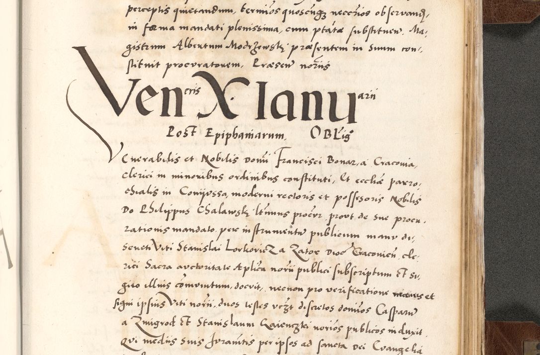 Zdjęcie nr 865 dla obiektu archiwalnego: Acta actorum causarum, sententiarum tam diffinitivarum quam interlocutoriam, obligationum, constitutionum, contractuum etc. coram reverendo patre domino Petro Porembski preposito Oswieczimensi, canonico et officiali Cracoviensi de anno Domini millesimo DºLº quarto, indictione duodecima, pontificatus sanctissimi in Christo patris et domini nostri domini Julii divina providencia papae eius nominis tercii, anno quarto, a die et mense infrasciptis continuantur