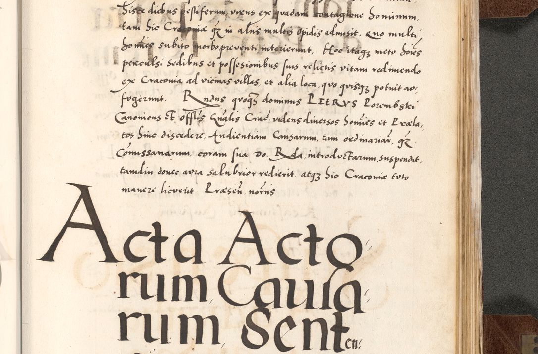 Zdjęcie nr 863 dla obiektu archiwalnego: Acta actorum causarum, sententiarum tam diffinitivarum quam interlocutoriam, obligationum, constitutionum, contractuum etc. coram reverendo patre domino Petro Porembski preposito Oswieczimensi, canonico et officiali Cracoviensi de anno Domini millesimo DºLº quarto, indictione duodecima, pontificatus sanctissimi in Christo patris et domini nostri domini Julii divina providencia papae eius nominis tercii, anno quarto, a die et mense infrasciptis continuantur