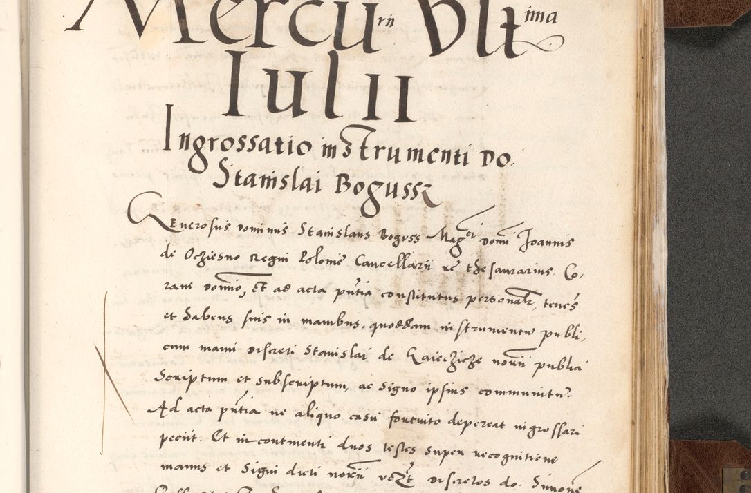 Zdjęcie nr 857 dla obiektu archiwalnego: Acta actorum causarum, sententiarum tam diffinitivarum quam interlocutoriam, obligationum, constitutionum, contractuum etc. coram reverendo patre domino Petro Porembski preposito Oswieczimensi, canonico et officiali Cracoviensi de anno Domini millesimo DºLº quarto, indictione duodecima, pontificatus sanctissimi in Christo patris et domini nostri domini Julii divina providencia papae eius nominis tercii, anno quarto, a die et mense infrasciptis continuantur