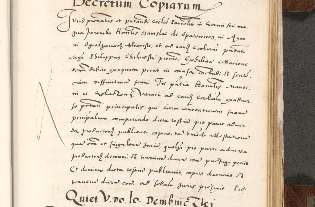 Zdjęcie nr 847 dla obiektu archiwalnego: Acta actorum causarum, sententiarum tam diffinitivarum quam interlocutoriam, obligationum, constitutionum, contractuum etc. coram reverendo patre domino Petro Porembski preposito Oswieczimensi, canonico et officiali Cracoviensi de anno Domini millesimo DºLº quarto, indictione duodecima, pontificatus sanctissimi in Christo patris et domini nostri domini Julii divina providencia papae eius nominis tercii, anno quarto, a die et mense infrasciptis continuantur