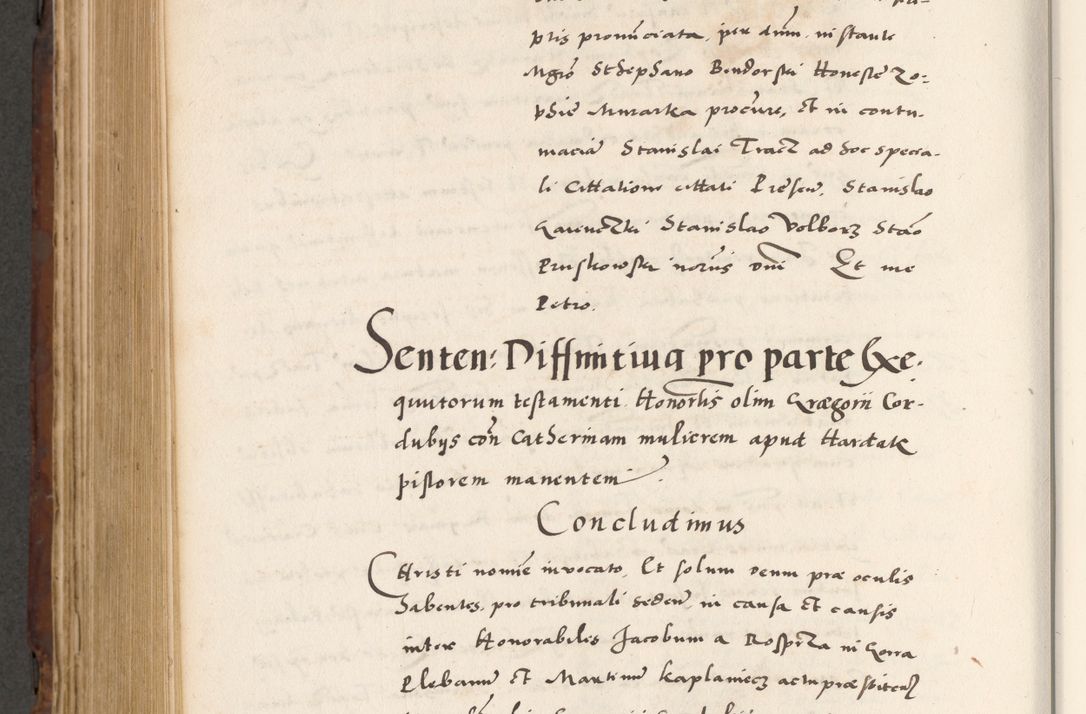 Zdjęcie nr 844 dla obiektu archiwalnego: Acta actorum causarum, sententiarum tam diffinitivarum quam interlocutoriam, obligationum, constitutionum, contractuum etc. coram reverendo patre domino Petro Porembski preposito Oswieczimensi, canonico et officiali Cracoviensi de anno Domini millesimo DºLº quarto, indictione duodecima, pontificatus sanctissimi in Christo patris et domini nostri domini Julii divina providencia papae eius nominis tercii, anno quarto, a die et mense infrasciptis continuantur