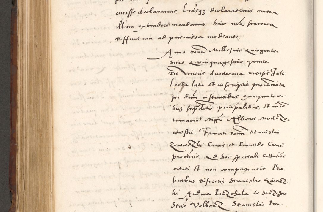 Zdjęcie nr 842 dla obiektu archiwalnego: Acta actorum causarum, sententiarum tam diffinitivarum quam interlocutoriam, obligationum, constitutionum, contractuum etc. coram reverendo patre domino Petro Porembski preposito Oswieczimensi, canonico et officiali Cracoviensi de anno Domini millesimo DºLº quarto, indictione duodecima, pontificatus sanctissimi in Christo patris et domini nostri domini Julii divina providencia papae eius nominis tercii, anno quarto, a die et mense infrasciptis continuantur