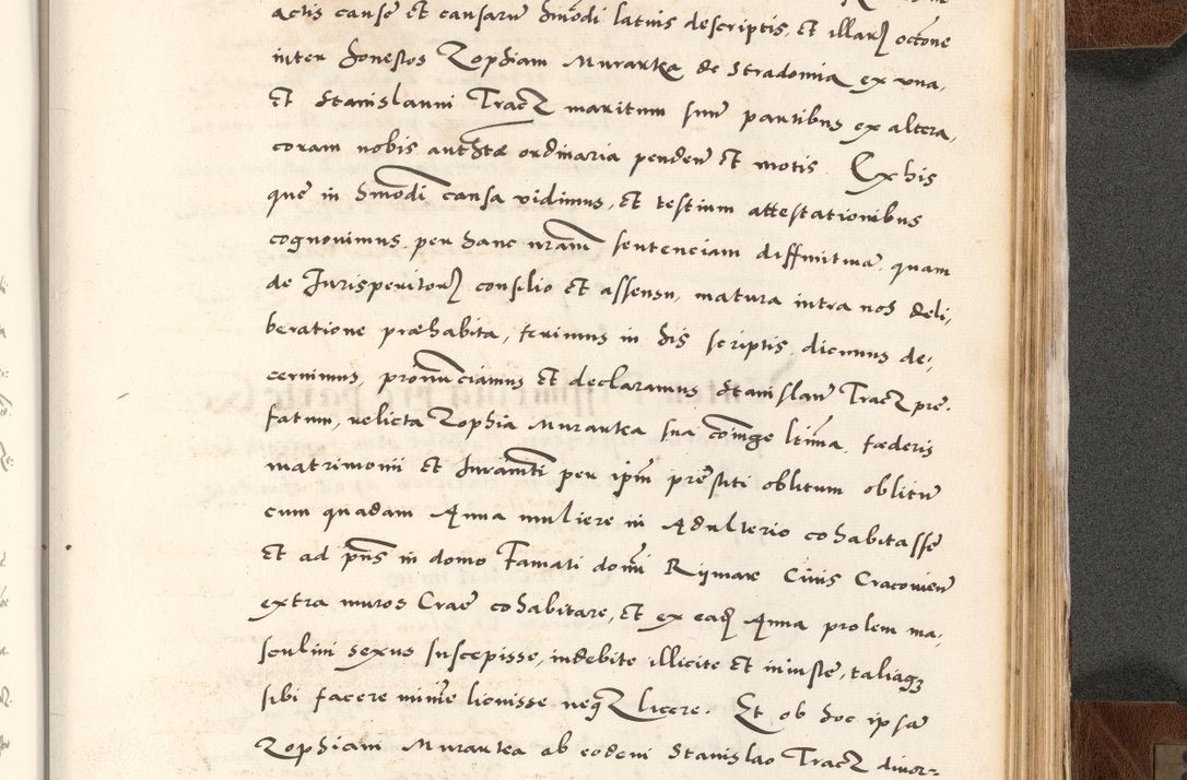Zdjęcie nr 843 dla obiektu archiwalnego: Acta actorum causarum, sententiarum tam diffinitivarum quam interlocutoriam, obligationum, constitutionum, contractuum etc. coram reverendo patre domino Petro Porembski preposito Oswieczimensi, canonico et officiali Cracoviensi de anno Domini millesimo DºLº quarto, indictione duodecima, pontificatus sanctissimi in Christo patris et domini nostri domini Julii divina providencia papae eius nominis tercii, anno quarto, a die et mense infrasciptis continuantur