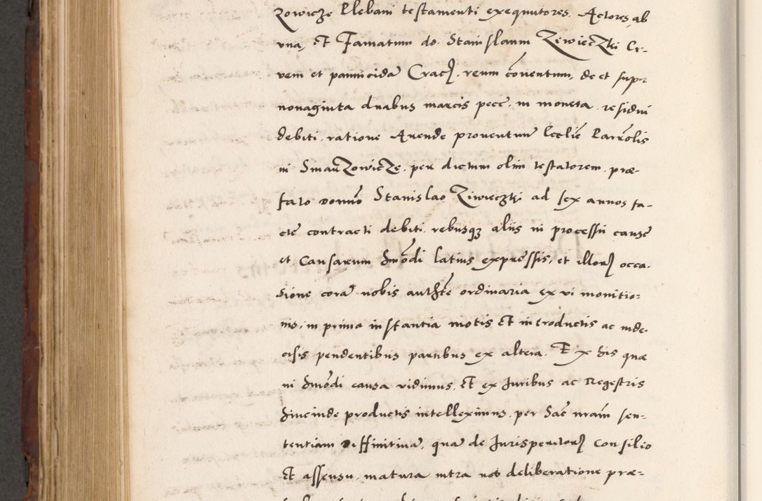 Zdjęcie nr 840 dla obiektu archiwalnego: Acta actorum causarum, sententiarum tam diffinitivarum quam interlocutoriam, obligationum, constitutionum, contractuum etc. coram reverendo patre domino Petro Porembski preposito Oswieczimensi, canonico et officiali Cracoviensi de anno Domini millesimo DºLº quarto, indictione duodecima, pontificatus sanctissimi in Christo patris et domini nostri domini Julii divina providencia papae eius nominis tercii, anno quarto, a die et mense infrasciptis continuantur