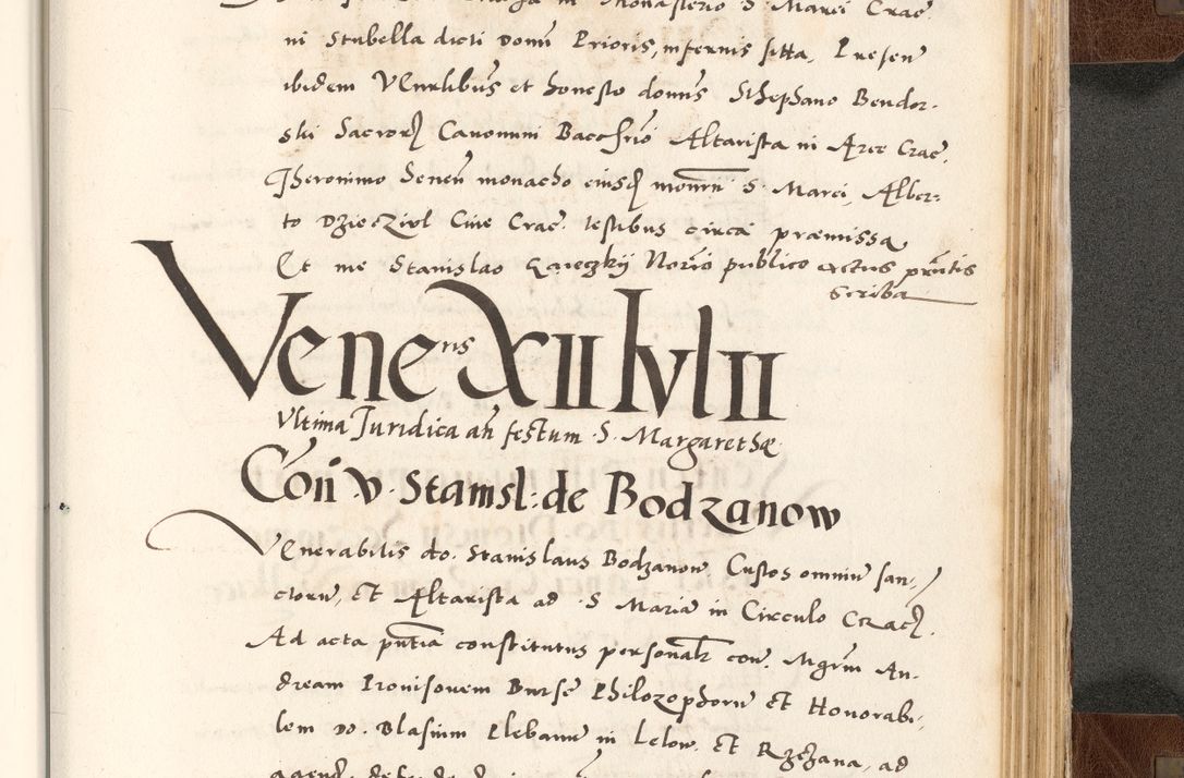 Zdjęcie nr 835 dla obiektu archiwalnego: Acta actorum causarum, sententiarum tam diffinitivarum quam interlocutoriam, obligationum, constitutionum, contractuum etc. coram reverendo patre domino Petro Porembski preposito Oswieczimensi, canonico et officiali Cracoviensi de anno Domini millesimo DºLº quarto, indictione duodecima, pontificatus sanctissimi in Christo patris et domini nostri domini Julii divina providencia papae eius nominis tercii, anno quarto, a die et mense infrasciptis continuantur