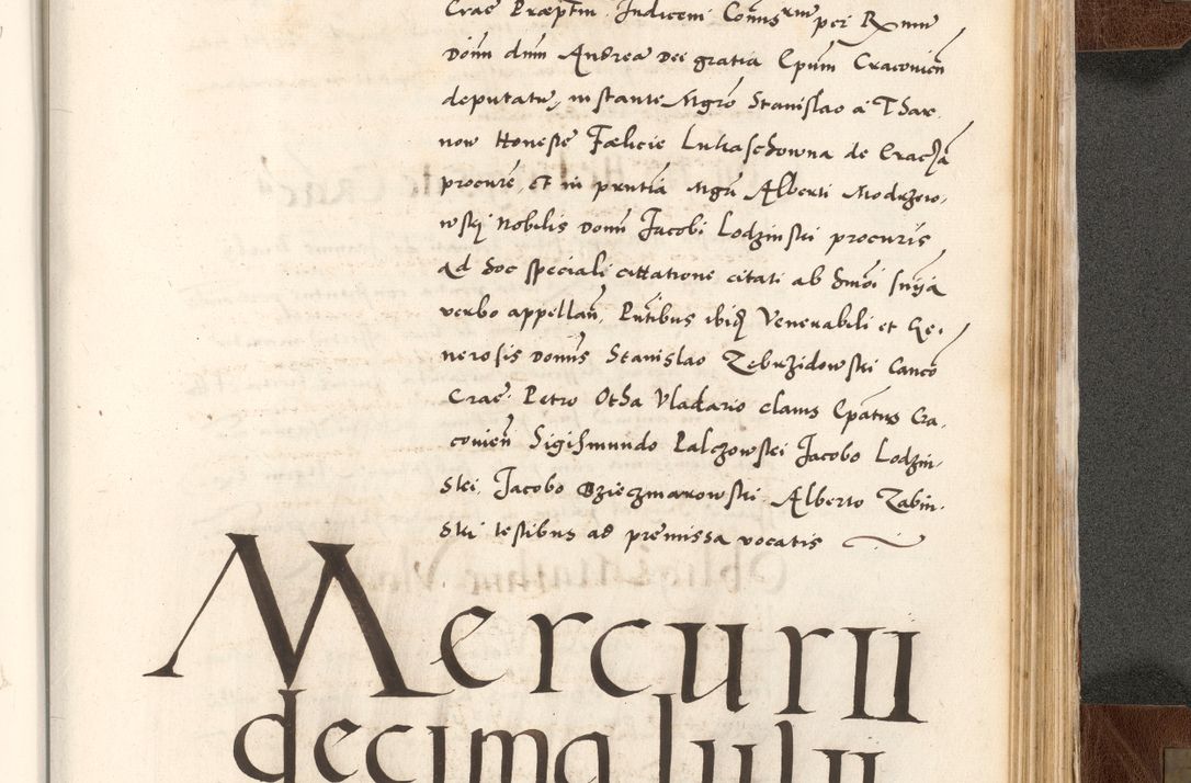 Zdjęcie nr 829 dla obiektu archiwalnego: Acta actorum causarum, sententiarum tam diffinitivarum quam interlocutoriam, obligationum, constitutionum, contractuum etc. coram reverendo patre domino Petro Porembski preposito Oswieczimensi, canonico et officiali Cracoviensi de anno Domini millesimo DºLº quarto, indictione duodecima, pontificatus sanctissimi in Christo patris et domini nostri domini Julii divina providencia papae eius nominis tercii, anno quarto, a die et mense infrasciptis continuantur
