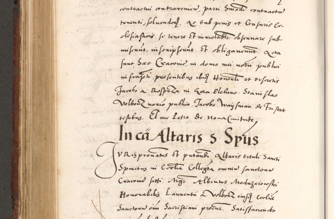 Zdjęcie nr 824 dla obiektu archiwalnego: Acta actorum causarum, sententiarum tam diffinitivarum quam interlocutoriam, obligationum, constitutionum, contractuum etc. coram reverendo patre domino Petro Porembski preposito Oswieczimensi, canonico et officiali Cracoviensi de anno Domini millesimo DºLº quarto, indictione duodecima, pontificatus sanctissimi in Christo patris et domini nostri domini Julii divina providencia papae eius nominis tercii, anno quarto, a die et mense infrasciptis continuantur