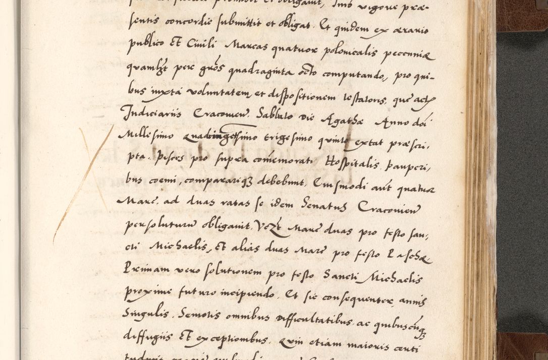 Zdjęcie nr 819 dla obiektu archiwalnego: Acta actorum causarum, sententiarum tam diffinitivarum quam interlocutoriam, obligationum, constitutionum, contractuum etc. coram reverendo patre domino Petro Porembski preposito Oswieczimensi, canonico et officiali Cracoviensi de anno Domini millesimo DºLº quarto, indictione duodecima, pontificatus sanctissimi in Christo patris et domini nostri domini Julii divina providencia papae eius nominis tercii, anno quarto, a die et mense infrasciptis continuantur