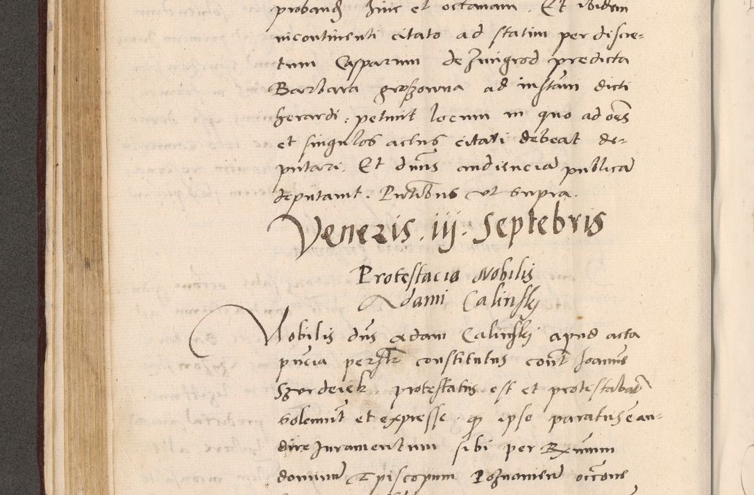 Zdjęcie nr 204 dla obiektu archiwalnego: Acta actorum, sententiarum diffinitivarum coram reverendo domino Petro Miscowski canonico et in spiritualibus vicario generali Cracoviensi ad annum Domini Mᵐᵘᵐ DXLVIᵗᵘᵐ, cuius indictio est quarta, pontificatus sanctissimi in Christo patris et domini nostri domini Pauli divina providencia pape tercii, a die tercia mensis Novembris, annus duodecimus (sic!) feliciter continuantur