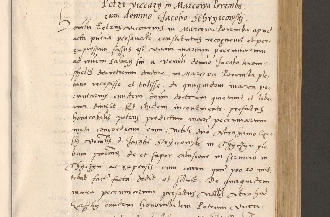 Zdjęcie nr 201 dla obiektu archiwalnego: Acta actorum, sententiarum diffinitivarum coram reverendo domino Petro Miscowski canonico et in spiritualibus vicario generali Cracoviensi ad annum Domini Mᵐᵘᵐ DXLVIᵗᵘᵐ, cuius indictio est quarta, pontificatus sanctissimi in Christo patris et domini nostri domini Pauli divina providencia pape tercii, a die tercia mensis Novembris, annus duodecimus (sic!) feliciter continuantur