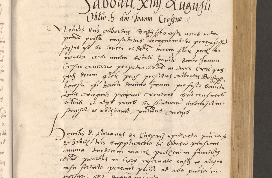 Zdjęcie nr 179 dla obiektu archiwalnego: Acta actorum, sententiarum diffinitivarum coram reverendo domino Petro Miscowski canonico et in spiritualibus vicario generali Cracoviensi ad annum Domini Mᵐᵘᵐ DXLVIᵗᵘᵐ, cuius indictio est quarta, pontificatus sanctissimi in Christo patris et domini nostri domini Pauli divina providencia pape tercii, a die tercia mensis Novembris, annus duodecimus (sic!) feliciter continuantur