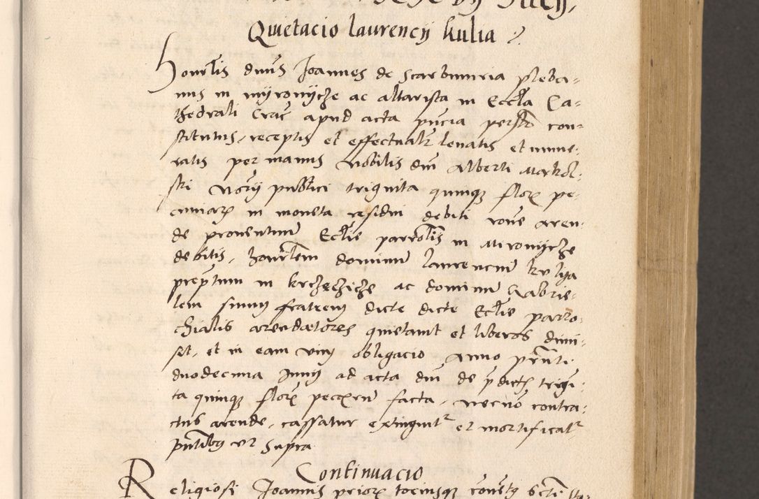Zdjęcie nr 159 dla obiektu archiwalnego: Acta actorum, sententiarum diffinitivarum coram reverendo domino Petro Miscowski canonico et in spiritualibus vicario generali Cracoviensi ad annum Domini Mᵐᵘᵐ DXLVIᵗᵘᵐ, cuius indictio est quarta, pontificatus sanctissimi in Christo patris et domini nostri domini Pauli divina providencia pape tercii, a die tercia mensis Novembris, annus duodecimus (sic!) feliciter continuantur