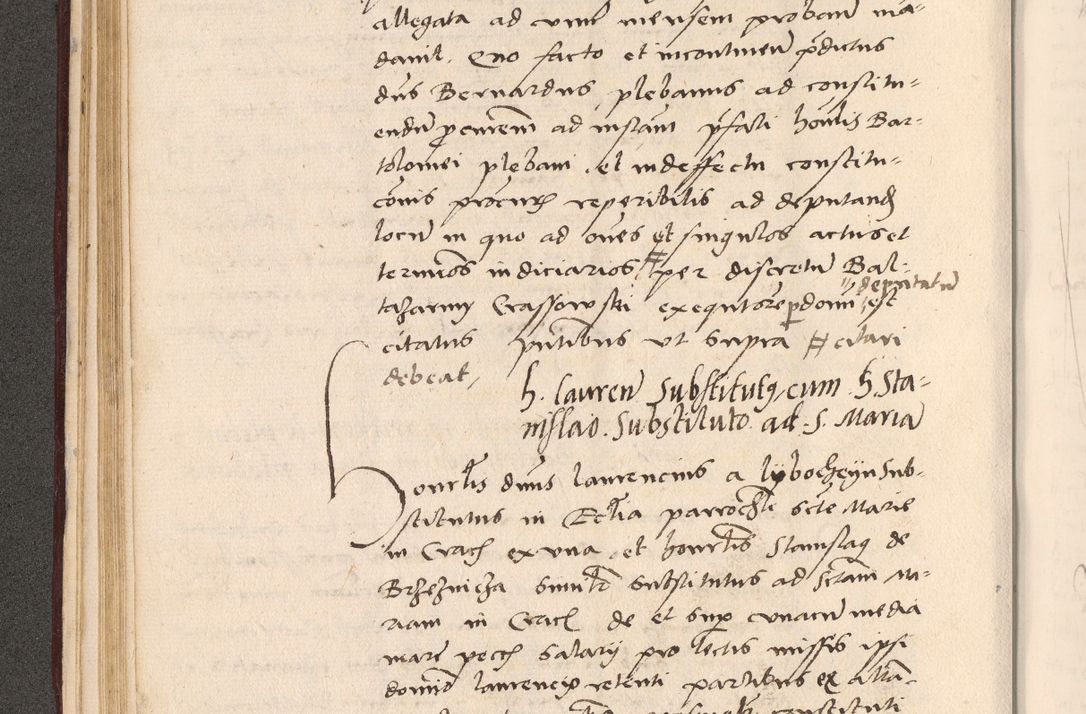 Zdjęcie nr 124 dla obiektu archiwalnego: Acta actorum, sententiarum diffinitivarum coram reverendo domino Petro Miscowski canonico et in spiritualibus vicario generali Cracoviensi ad annum Domini Mᵐᵘᵐ DXLVIᵗᵘᵐ, cuius indictio est quarta, pontificatus sanctissimi in Christo patris et domini nostri domini Pauli divina providencia pape tercii, a die tercia mensis Novembris, annus duodecimus (sic!) feliciter continuantur