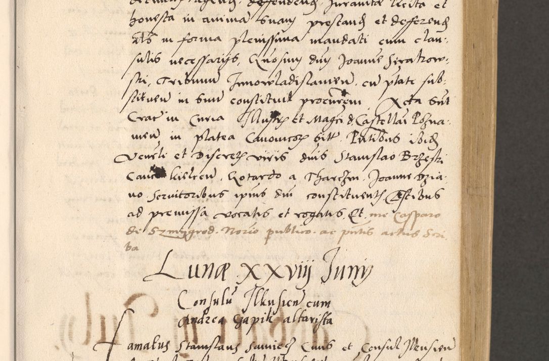 Zdjęcie nr 121 dla obiektu archiwalnego: Acta actorum, sententiarum diffinitivarum coram reverendo domino Petro Miscowski canonico et in spiritualibus vicario generali Cracoviensi ad annum Domini Mᵐᵘᵐ DXLVIᵗᵘᵐ, cuius indictio est quarta, pontificatus sanctissimi in Christo patris et domini nostri domini Pauli divina providencia pape tercii, a die tercia mensis Novembris, annus duodecimus (sic!) feliciter continuantur