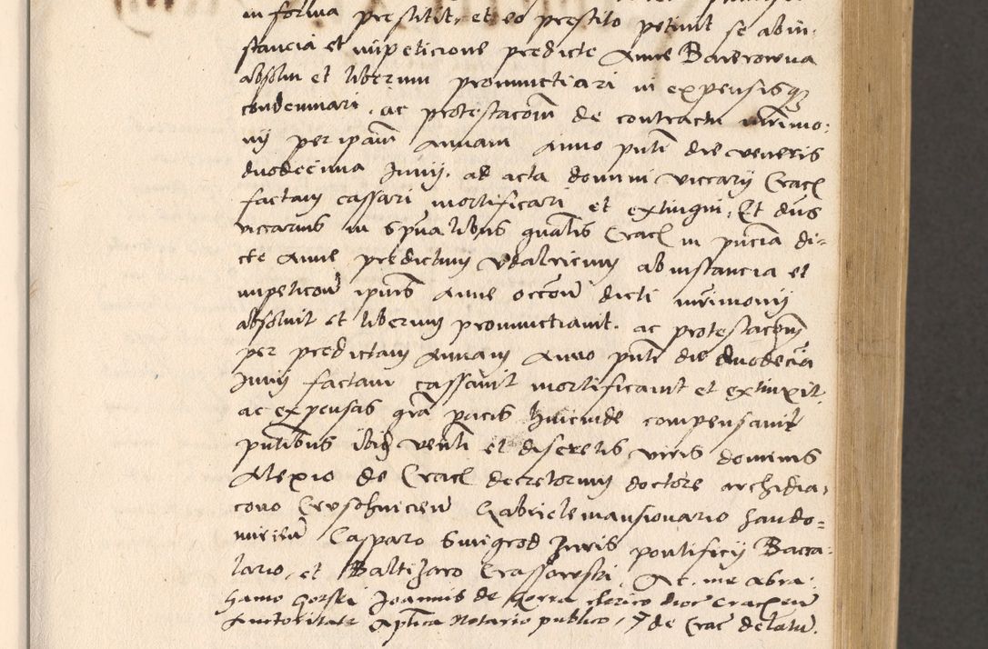 Zdjęcie nr 87 dla obiektu archiwalnego: Acta actorum, sententiarum diffinitivarum coram reverendo domino Petro Miscowski canonico et in spiritualibus vicario generali Cracoviensi ad annum Domini Mᵐᵘᵐ DXLVIᵗᵘᵐ, cuius indictio est quarta, pontificatus sanctissimi in Christo patris et domini nostri domini Pauli divina providencia pape tercii, a die tercia mensis Novembris, annus duodecimus (sic!) feliciter continuantur