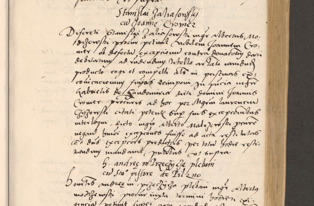Zdjęcie nr 85 dla obiektu archiwalnego: Acta actorum, sententiarum diffinitivarum coram reverendo domino Petro Miscowski canonico et in spiritualibus vicario generali Cracoviensi ad annum Domini Mᵐᵘᵐ DXLVIᵗᵘᵐ, cuius indictio est quarta, pontificatus sanctissimi in Christo patris et domini nostri domini Pauli divina providencia pape tercii, a die tercia mensis Novembris, annus duodecimus (sic!) feliciter continuantur