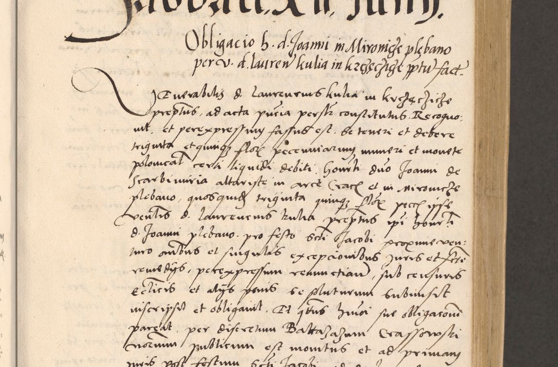 Zdjęcie nr 79 dla obiektu archiwalnego: Acta actorum, sententiarum diffinitivarum coram reverendo domino Petro Miscowski canonico et in spiritualibus vicario generali Cracoviensi ad annum Domini Mᵐᵘᵐ DXLVIᵗᵘᵐ, cuius indictio est quarta, pontificatus sanctissimi in Christo patris et domini nostri domini Pauli divina providencia pape tercii, a die tercia mensis Novembris, annus duodecimus (sic!) feliciter continuantur