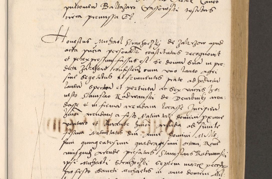 Zdjęcie nr 81 dla obiektu archiwalnego: Acta actorum, sententiarum diffinitivarum coram reverendo domino Petro Miscowski canonico et in spiritualibus vicario generali Cracoviensi ad annum Domini Mᵐᵘᵐ DXLVIᵗᵘᵐ, cuius indictio est quarta, pontificatus sanctissimi in Christo patris et domini nostri domini Pauli divina providencia pape tercii, a die tercia mensis Novembris, annus duodecimus (sic!) feliciter continuantur