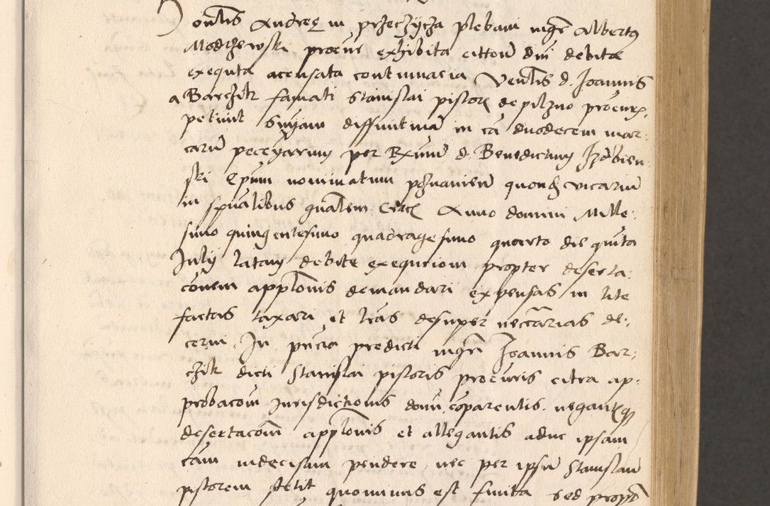 Zdjęcie nr 75 dla obiektu archiwalnego: Acta actorum, sententiarum diffinitivarum coram reverendo domino Petro Miscowski canonico et in spiritualibus vicario generali Cracoviensi ad annum Domini Mᵐᵘᵐ DXLVIᵗᵘᵐ, cuius indictio est quarta, pontificatus sanctissimi in Christo patris et domini nostri domini Pauli divina providencia pape tercii, a die tercia mensis Novembris, annus duodecimus (sic!) feliciter continuantur